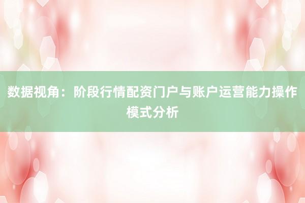 数据视角：阶段行情配资门户与账户运营能力操作模式分析