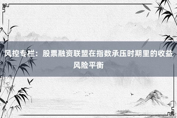 风控专栏：股票融资联盟在指数承压时期里的收益风险平衡