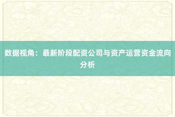 数据视角：最新阶段配资公司与资产运营资金流向分析