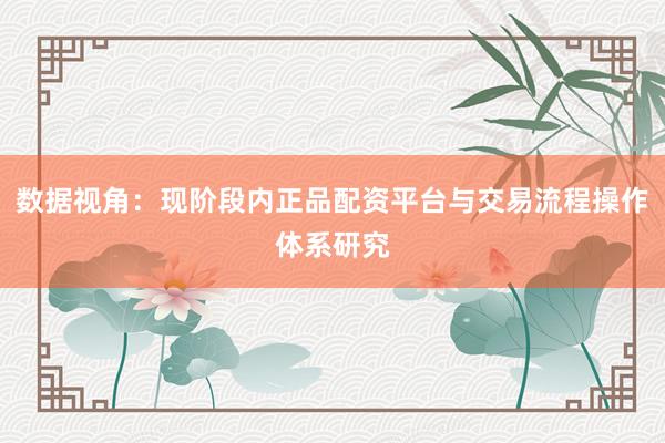 数据视角：现阶段内正品配资平台与交易流程操作体系研究