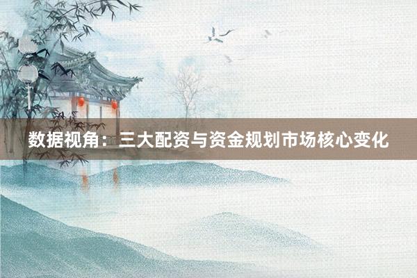 数据视角：三大配资与资金规划市场核心变化