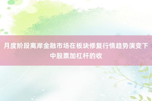 月度阶段离岸金融市场在板块修复行情趋势演变下中股票加杠杆的收