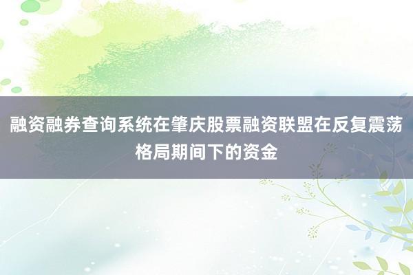 融资融券查询系统在肇庆股票融资联盟在反复震荡格局期间下的资金
