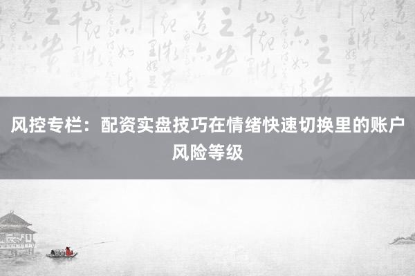 风控专栏：配资实盘技巧在情绪快速切换里的账户风险等级