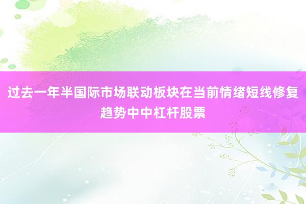 过去一年半国际市场联动板块在当前情绪短线修复趋势中中杠杆股票