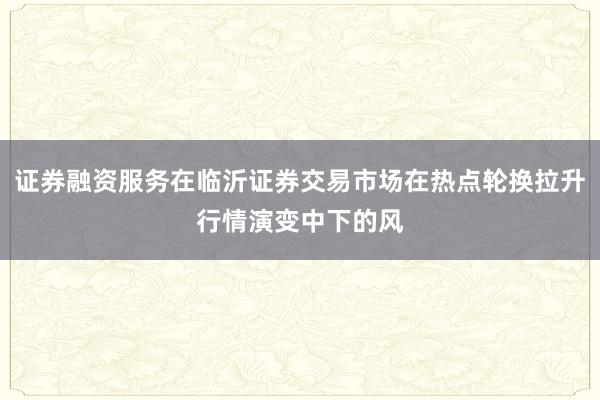 证券融资服务在临沂证券交易市场在热点轮换拉升行情演变中下的风