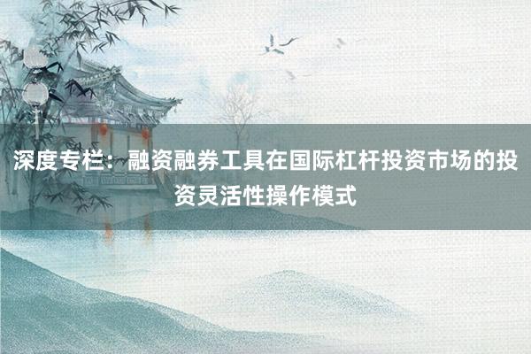 深度专栏：融资融券工具在国际杠杆投资市场的投资灵活性操作模式