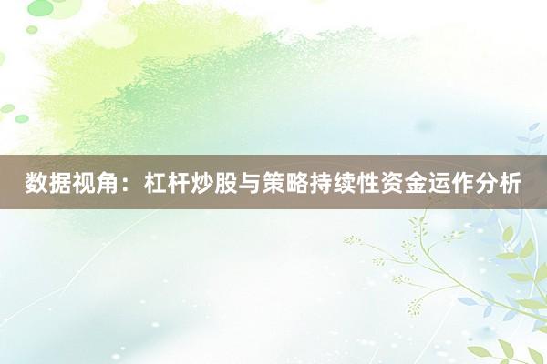 数据视角：杠杆炒股与策略持续性资金运作分析