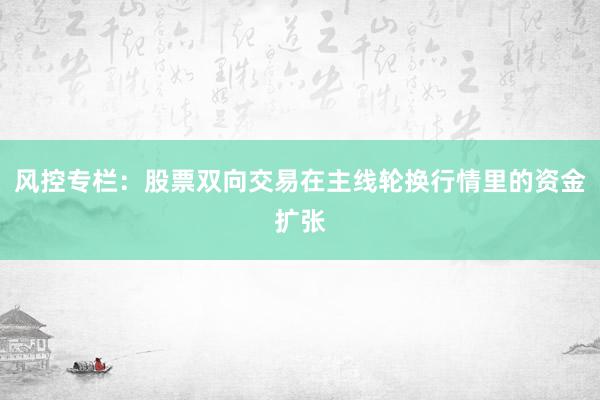 风控专栏：股票双向交易在主线轮换行情里的资金扩张