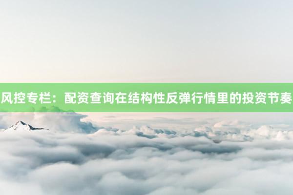 风控专栏：配资查询在结构性反弹行情里的投资节奏