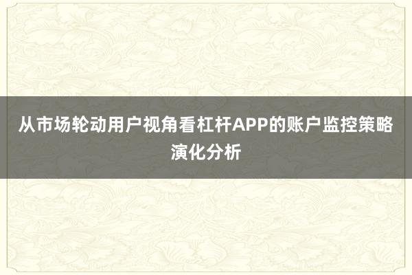 从市场轮动用户视角看杠杆APP的账户监控策略演化分析