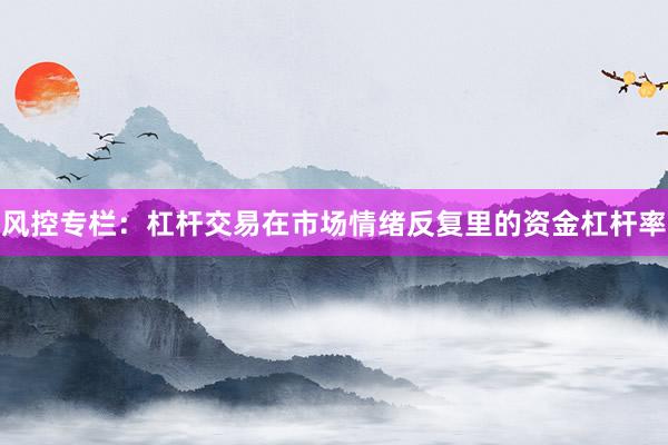 风控专栏：杠杆交易在市场情绪反复里的资金杠杆率