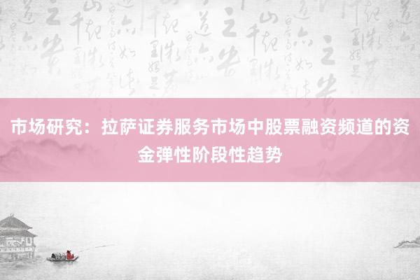 市场研究：拉萨证券服务市场中股票融资频道的资金弹性阶段性趋势