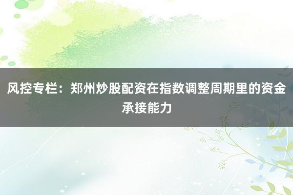 风控专栏：郑州炒股配资在指数调整周期里的资金承接能力