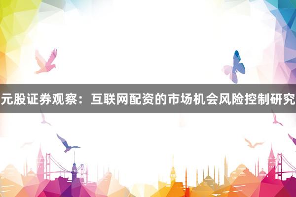 元股证券观察：互联网配资的市场机会风险控制研究
