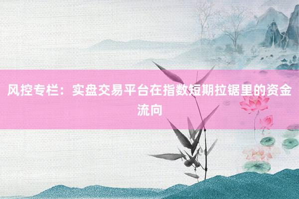 风控专栏：实盘交易平台在指数短期拉锯里的资金流向