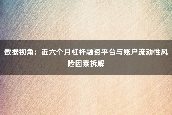 数据视角：近六个月杠杆融资平台与账户流动性风险因素拆解