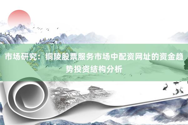 市场研究：铜陵股票服务市场中配资网址的资金趋势投资结构分析