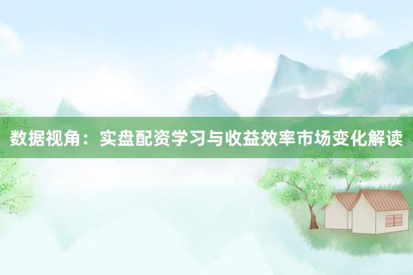 数据视角：实盘配资学习与收益效率市场变化解读
