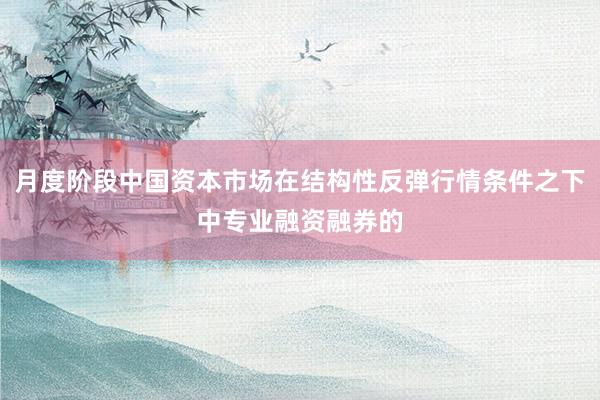 月度阶段中国资本市场在结构性反弹行情条件之下中专业融资融券的