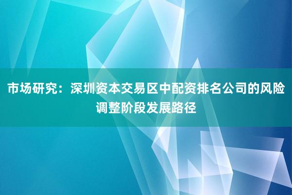 市场研究：深圳资本交易区中配资排名公司的风险调整阶段发展路径