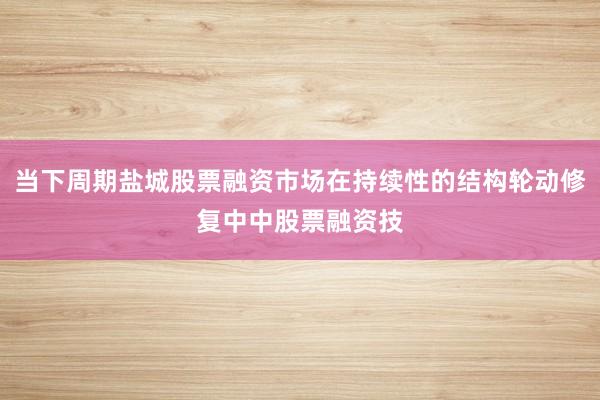 当下周期盐城股票融资市场在持续性的结构轮动修复中中股票融资技