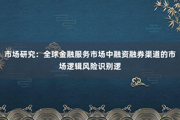 市场研究：全球金融服务市场中融资融券渠道的市场逻辑风险识别逻