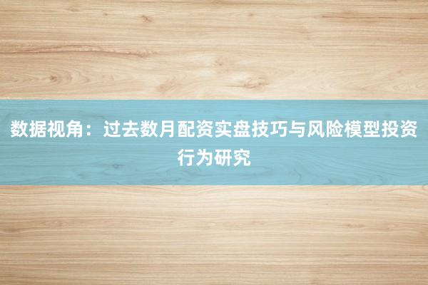 数据视角：过去数月配资实盘技巧与风险模型投资行为研究