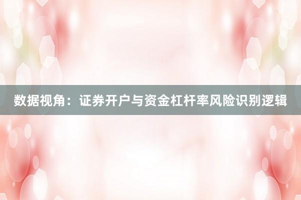 数据视角：证券开户与资金杠杆率风险识别逻辑
