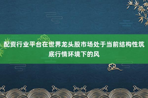 配资行业平台在世界龙头股市场处于当前结构性筑底行情环境下的风