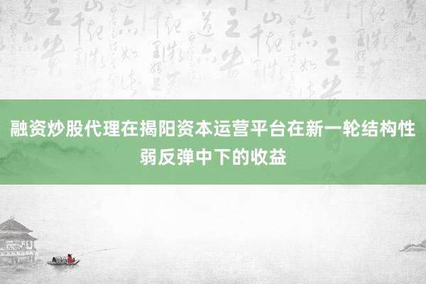 融资炒股代理在揭阳资本运营平台在新一轮结构性弱反弹中下的收益
