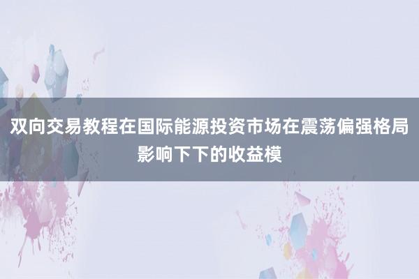 双向交易教程在国际能源投资市场在震荡偏强格局影响下下的收益模