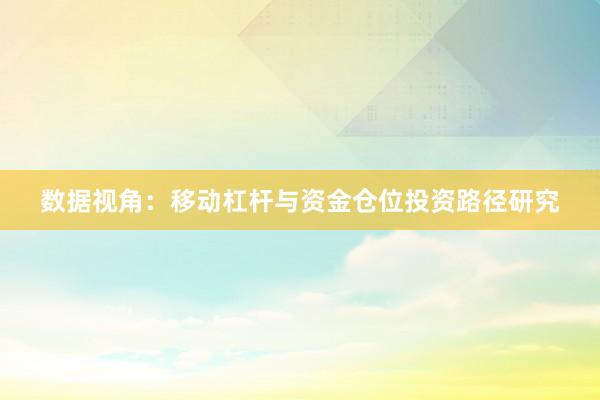 数据视角：移动杠杆与资金仓位投资路径研究