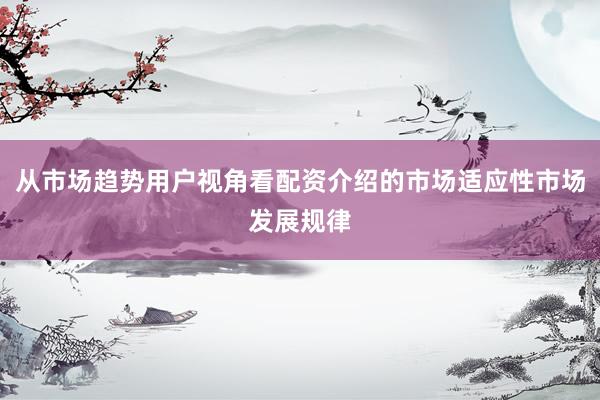 从市场趋势用户视角看配资介绍的市场适应性市场发展规律