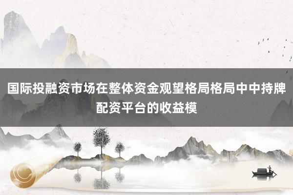 国际投融资市场在整体资金观望格局格局中中持牌配资平台的收益模