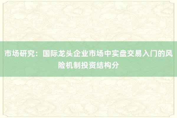 市场研究：国际龙头企业市场中实盘交易入门的风险机制投资结构分