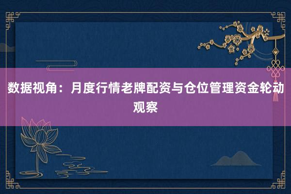 数据视角：月度行情老牌配资与仓位管理资金轮动观察