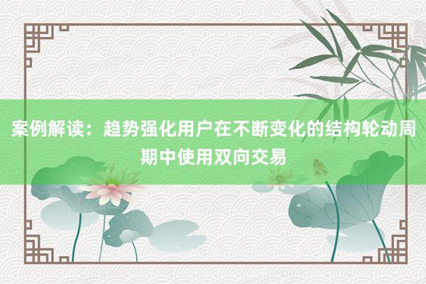 案例解读：趋势强化用户在不断变化的结构轮动周期中使用双向交易