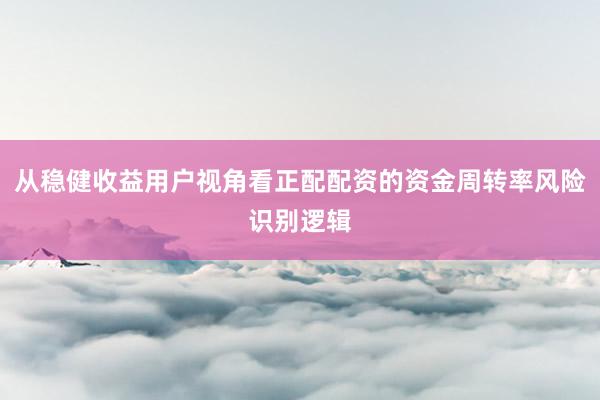 从稳健收益用户视角看正配配资的资金周转率风险识别逻辑