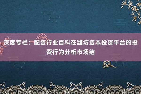 深度专栏：配资行业百科在潍坊资本投资平台的投资行为分析市场结