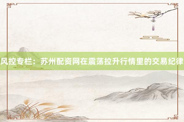 风控专栏：苏州配资网在震荡拉升行情里的交易纪律