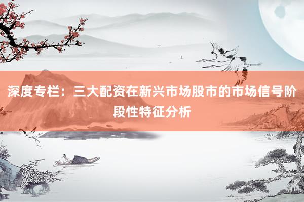 深度专栏：三大配资在新兴市场股市的市场信号阶段性特征分析