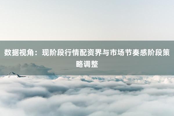数据视角：现阶段行情配资界与市场节奏感阶段策略调整
