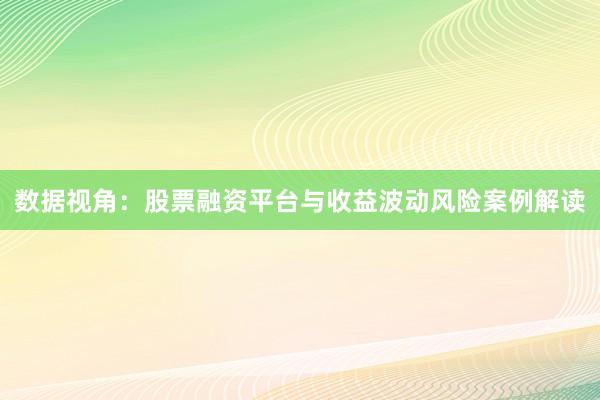 数据视角：股票融资平台与收益波动风险案例解读