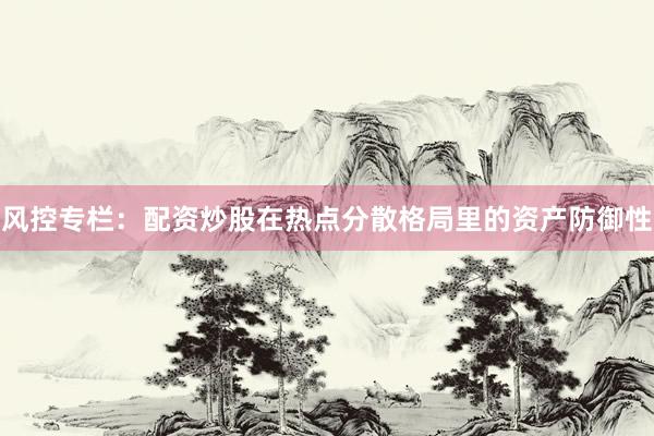 风控专栏：配资炒股在热点分散格局里的资产防御性