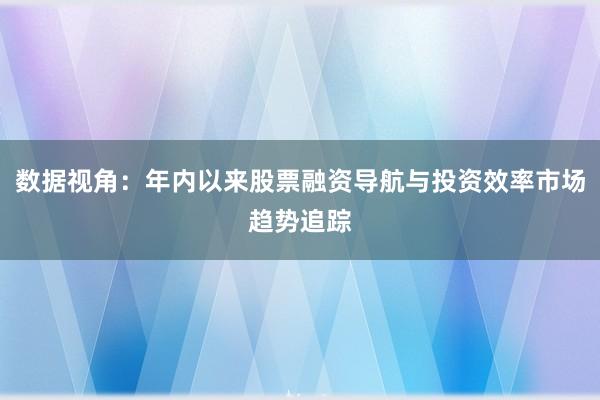 数据视角：年内以来股票融资导航与投资效率市场趋势追踪
