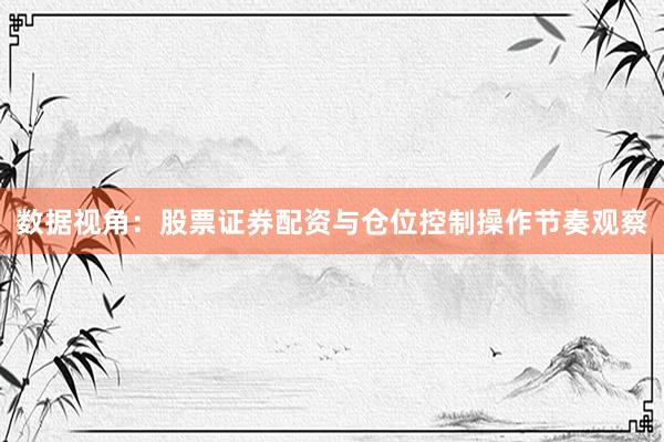 数据视角：股票证券配资与仓位控制操作节奏观察