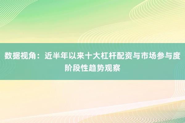 数据视角：近半年以来十大杠杆配资与市场参与度阶段性趋势观察