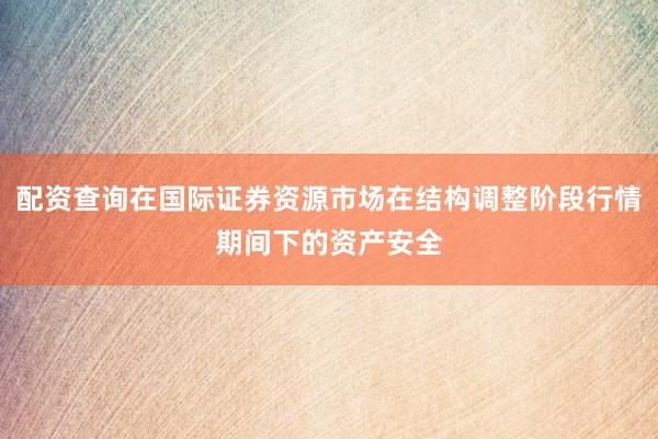 配资查询在国际证券资源市场在结构调整阶段行情期间下的资产安全