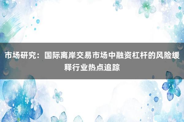 市场研究：国际离岸交易市场中融资杠杆的风险缓释行业热点追踪